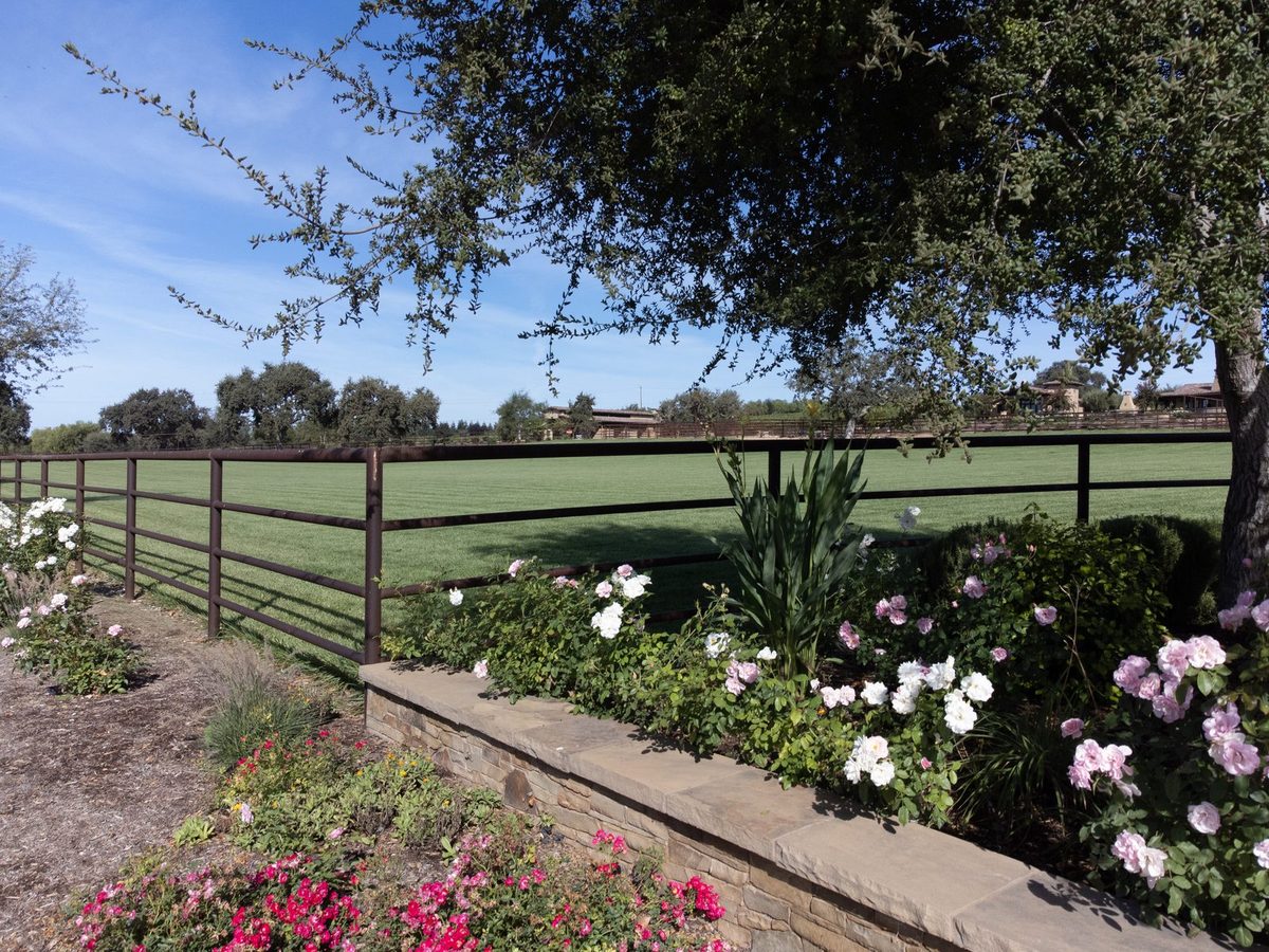 Finished steel fencing and landscaping